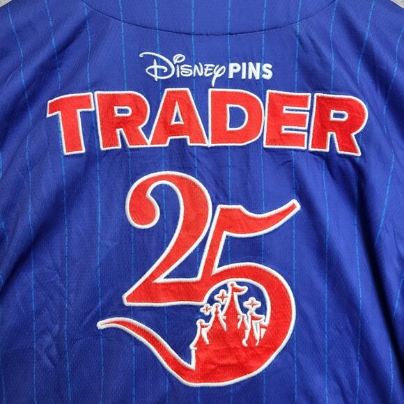 Disney Pin Trader Jersey Adult Large Blue Baseball Button Down Short Sleeve 2025 - Picture 5 of 10